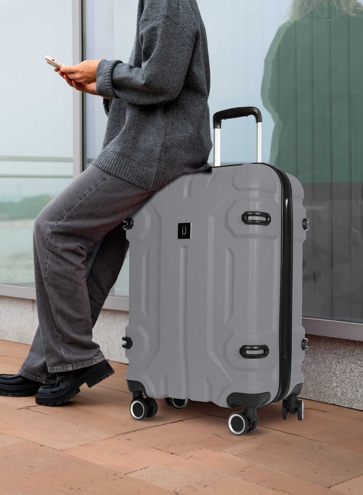 Para John Expedition 3-Piece ABS Hardside Spinner Luggage Set Durable Travel Suitcases with 360° Wheels Small Medium Large Trolley  PARAJOHN UAE