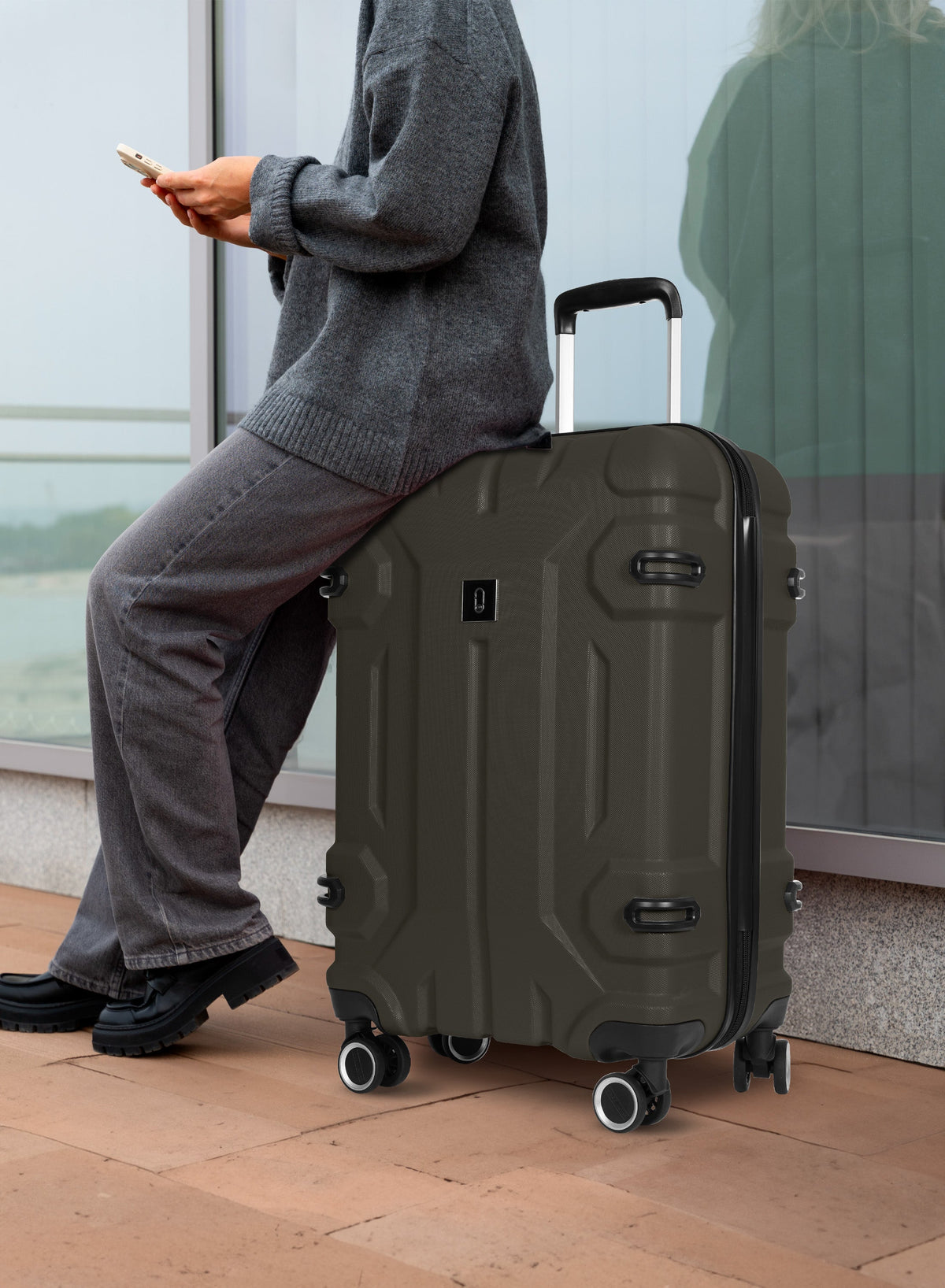 Para John Expedition 3-Piece ABS Hardside Spinner Luggage Set Durable Travel Suitcases with 360° Wheels Small Medium Large Trolley  PARAJOHN UAE