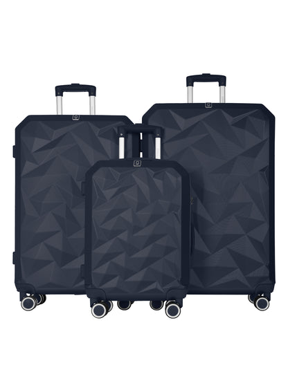 Cryston 3-Piece ABS Hardside Spinner Luggage Trolley Set