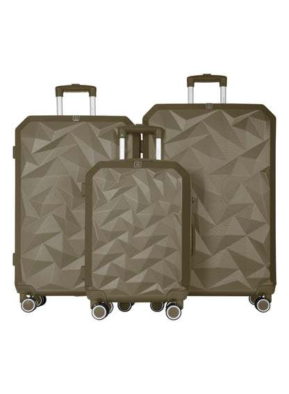 Cryston 3-Piece ABS Hardside Spinner Luggage Trolley Set