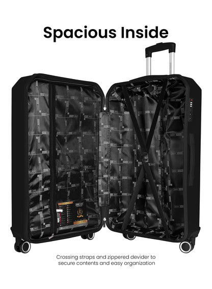 Cryston 3-Piece ABS Hardside Spinner Luggage Trolley Set