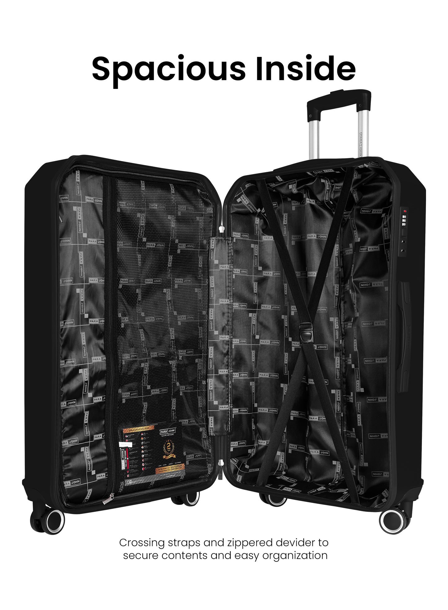 Cryston 3-Piece ABS Hardside Spinner Luggage Trolley Set