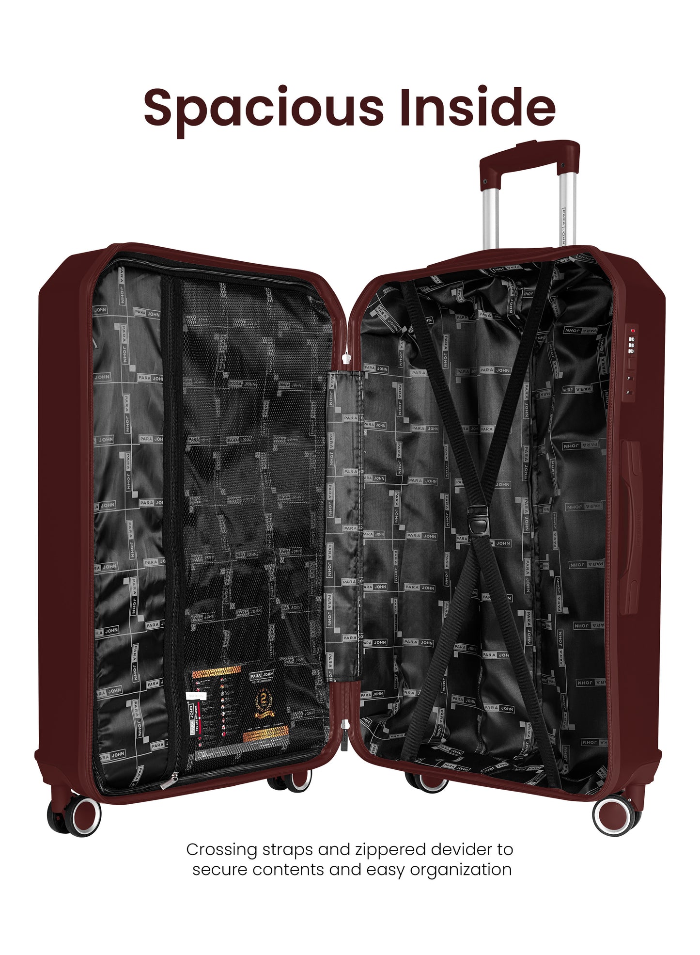 Cryston 3-Piece ABS Hardside Spinner Luggage Trolley Set