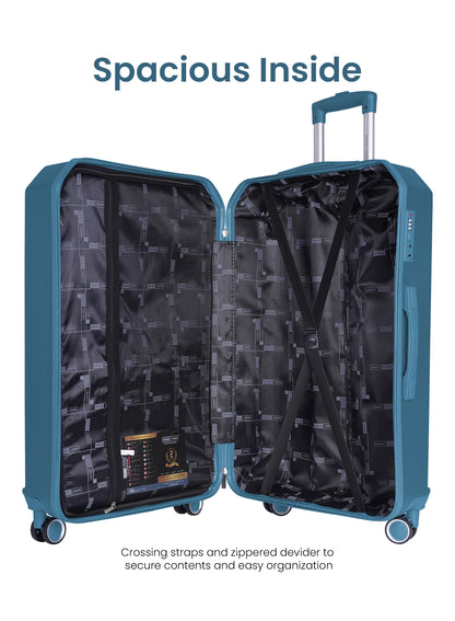 Cryston 3-Piece ABS Hardside Spinner Luggage Trolley Set