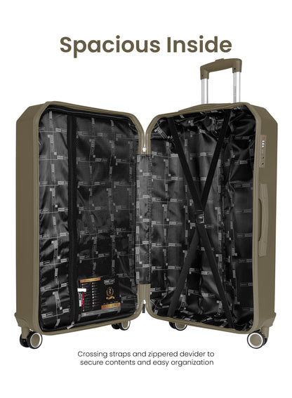 Cryston 3-Piece ABS Hardside Spinner Luggage Trolley Set