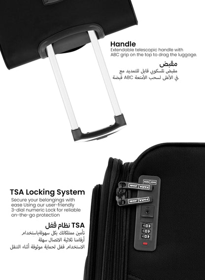 Shadow 3 Pieces Set 8 Wheels Soft Luggage