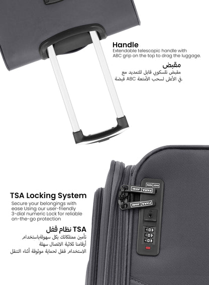 Shadow 3 Pieces Set 8 Wheels Soft Luggage