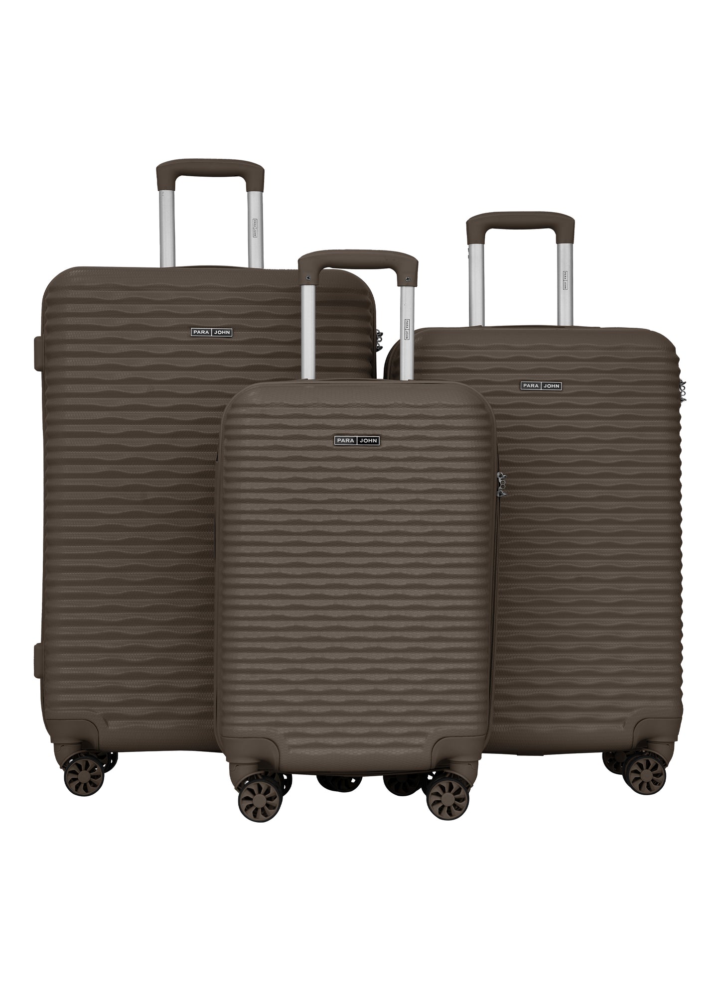 Parajohn Sandtrail Series 3 Piece Lightweight Luggage Set | Small 10KG, Medium 20KG & Large 30KG ABS 8 Wheels Luggage