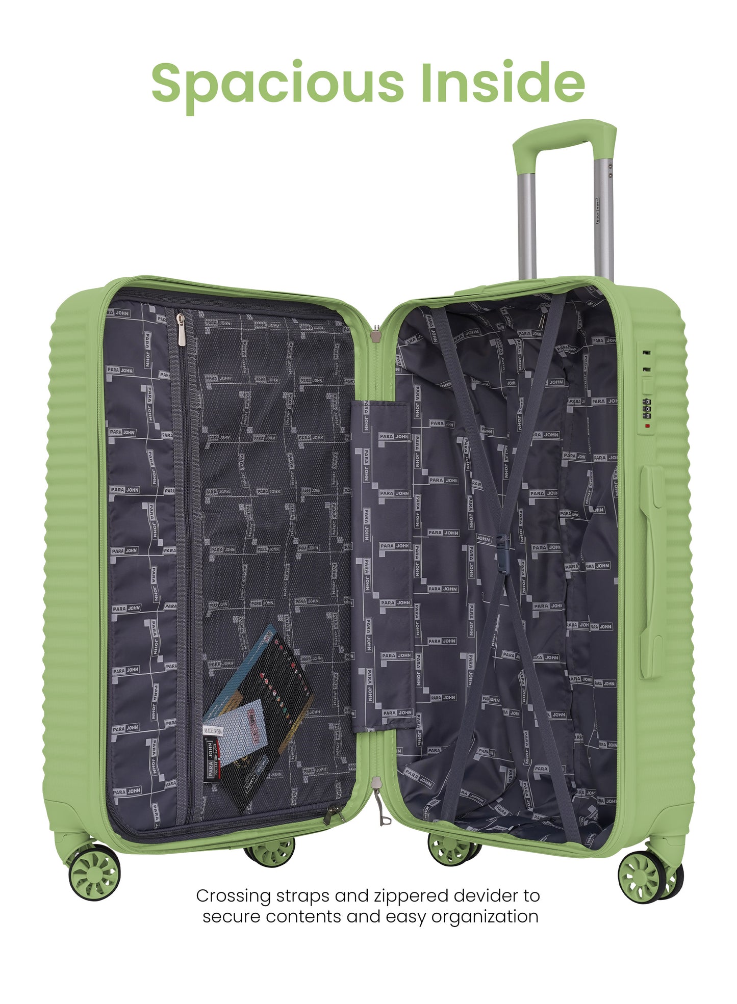 Parajohn Sandtrail Series 3 Piece Lightweight Luggage Set | Small 10KG, Medium 20KG & Large 30KG ABS 8 Wheels Luggage