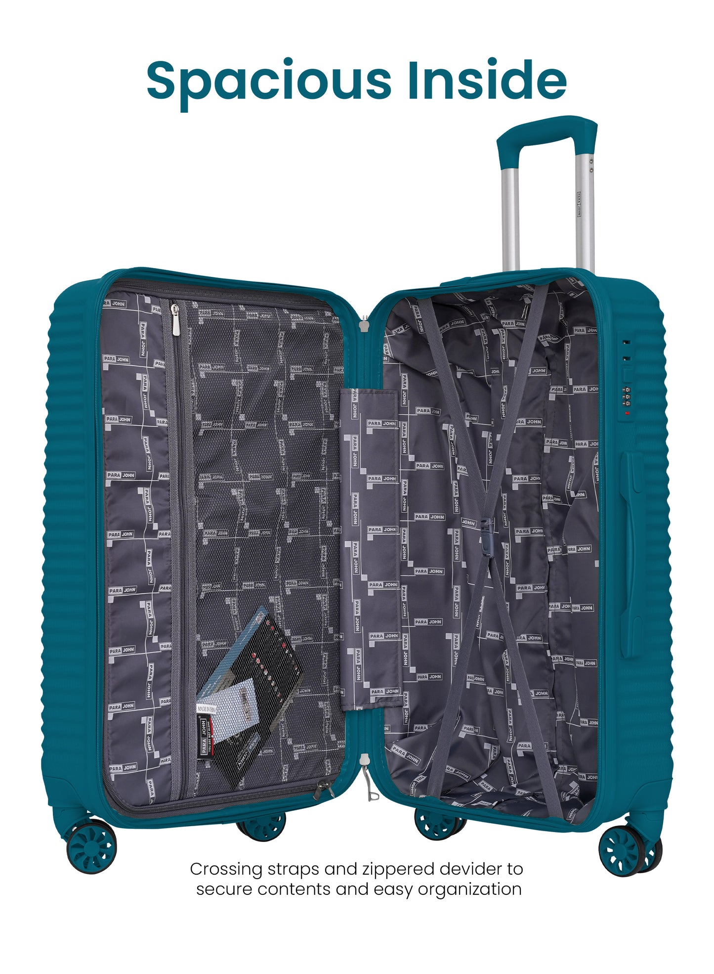 Parajohn Sandtrail Series 3 Piece Lightweight Luggage Set | Small 10KG, Medium 20KG & Large 30KG ABS 8 Wheels Luggage