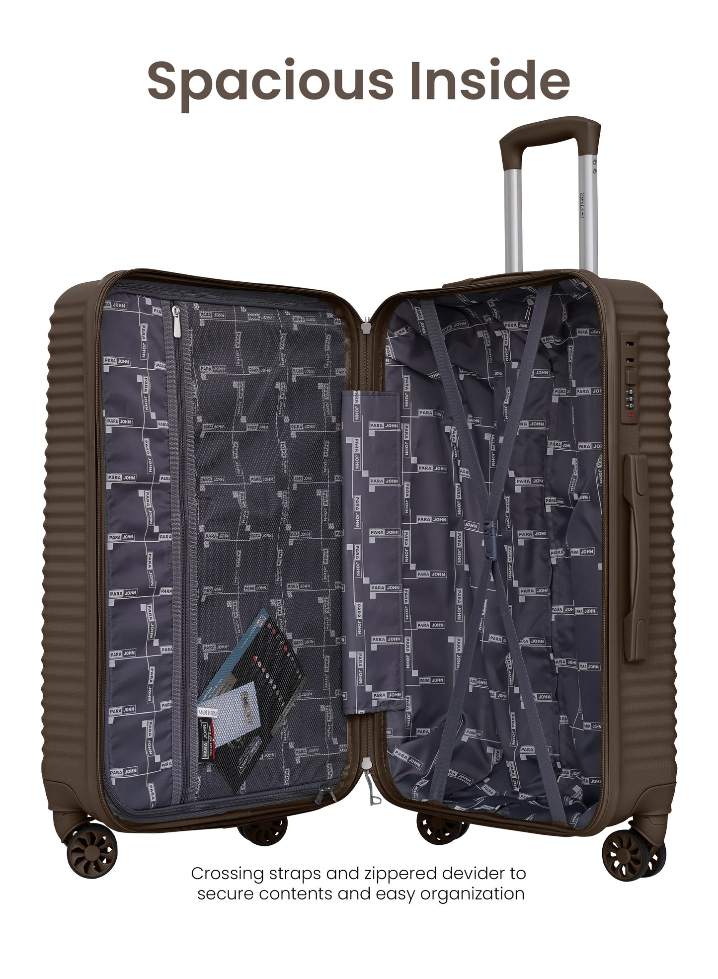 Parajohn Sandtrail Series 3 Piece Lightweight Luggage Set | Small 10KG, Medium 20KG & Large 30KG ABS 8 Wheels Luggage