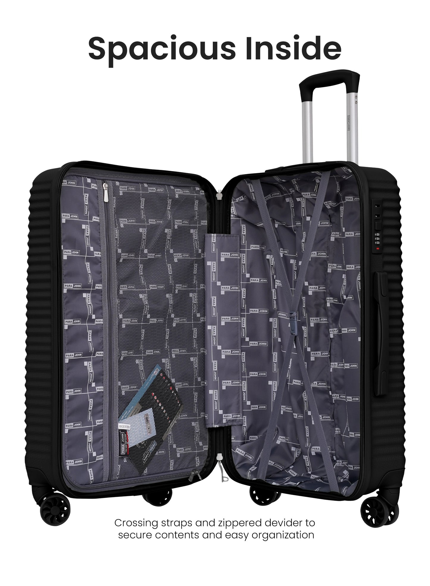 Parajohn Sandtrail Series 3 Piece Lightweight Luggage Set | Small 10KG, Medium 20KG & Large 30KG ABS 8 Wheels Luggage