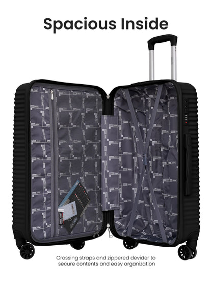 Parajohn Sandtrail Series 3 Piece Lightweight Luggage Set | Small 10KG, Medium 20KG & Large 30KG ABS 8 Wheels Luggage