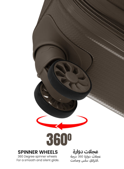 Parajohn Sandtrail Series 3 Piece Lightweight Luggage Set | Small 10KG, Medium 20KG & Large 30KG ABS 8 Wheels Luggage