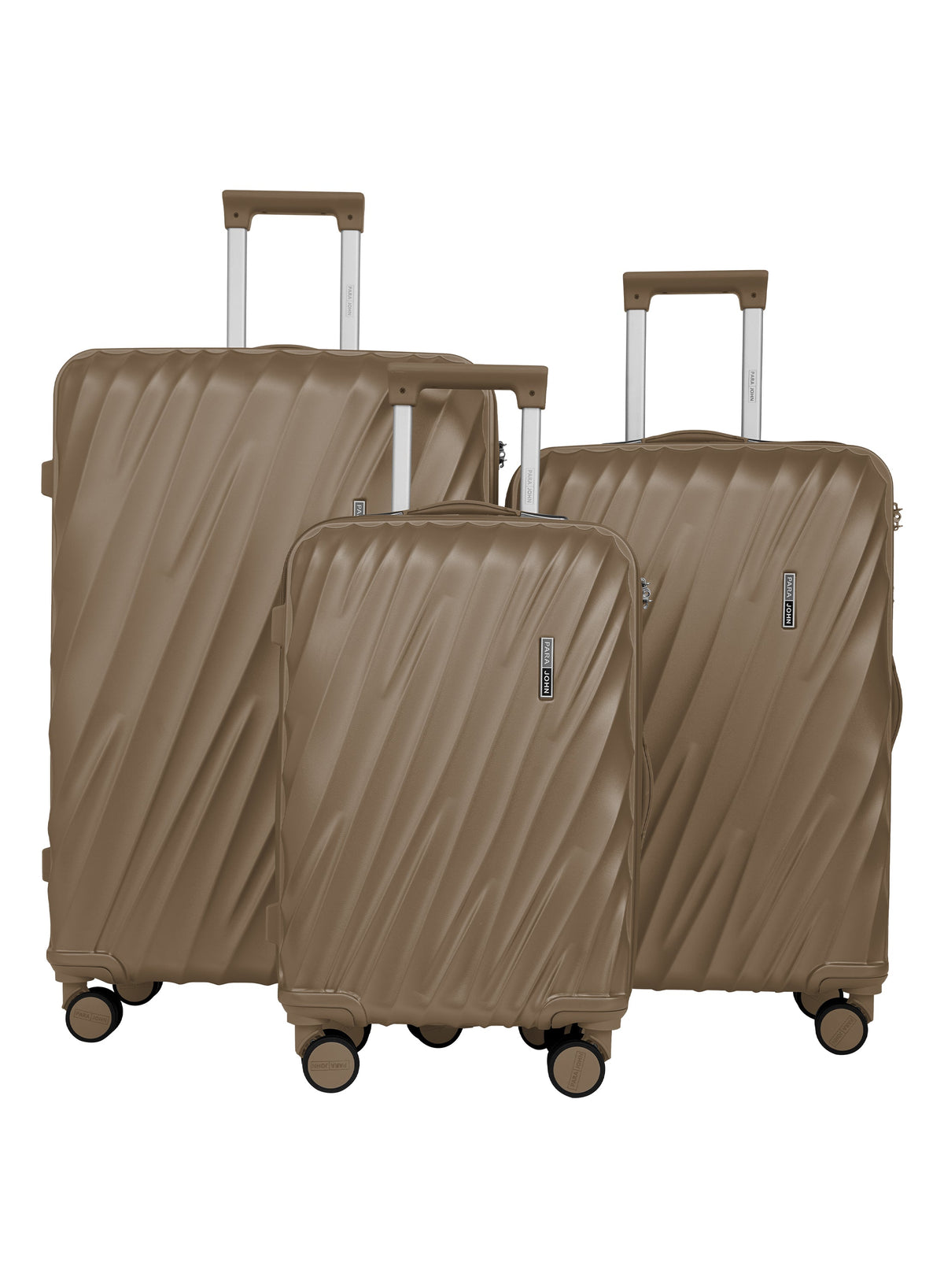 Para John Carrock 3-Piece Glossy ABS Luggage Set Lightweight 20", 24" & 28" 8 Wheels  Spinner Hardsided Travel Suitcase  PARAJOHN UAE