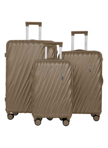 Carrock 3-Piece Fine ABS Hardside Spinner Luggage Trolley Set