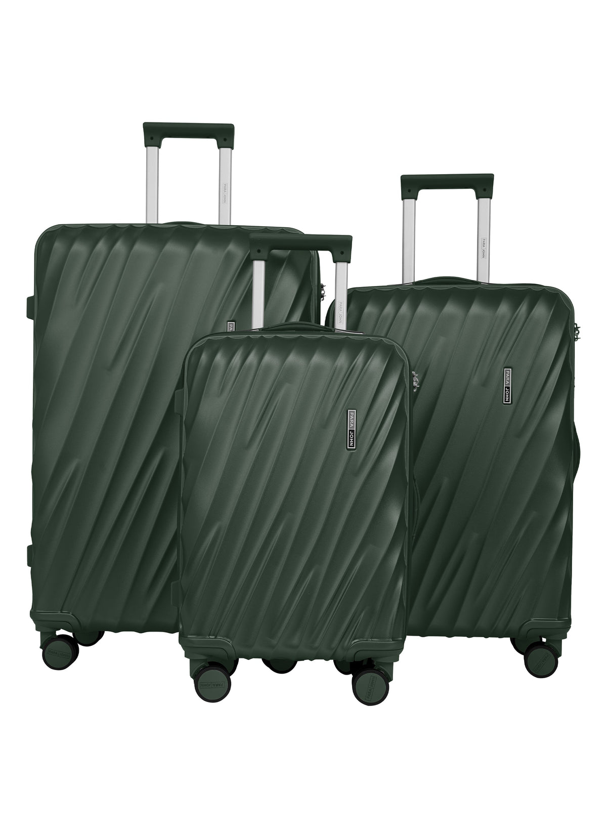 Para John Carrock 3-Piece Glossy ABS Luggage Set Lightweight 20", 24" & 28" 8 Wheels  Spinner Hardsided Travel Suitcase  PARAJOHN UAE