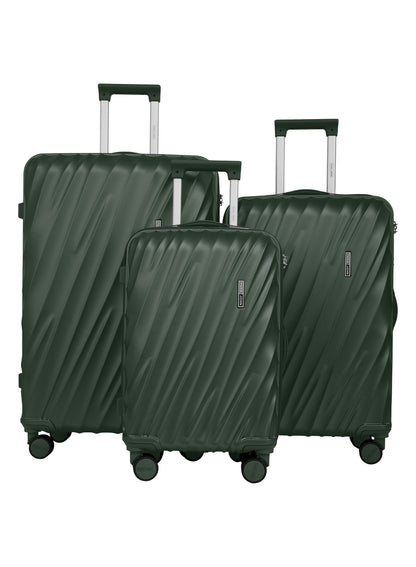 Carrock 3-Piece Fine ABS Hardside Spinner Luggage Trolley Set