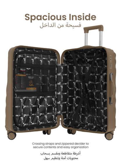 Carrock 3-Piece Fine ABS Hardside Spinner Luggage Trolley Set