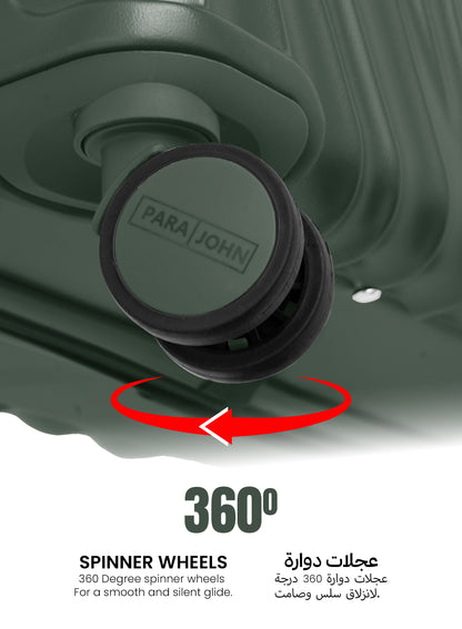 Carrock 3-Piece Fine ABS Hardside Spinner Luggage Trolley Set