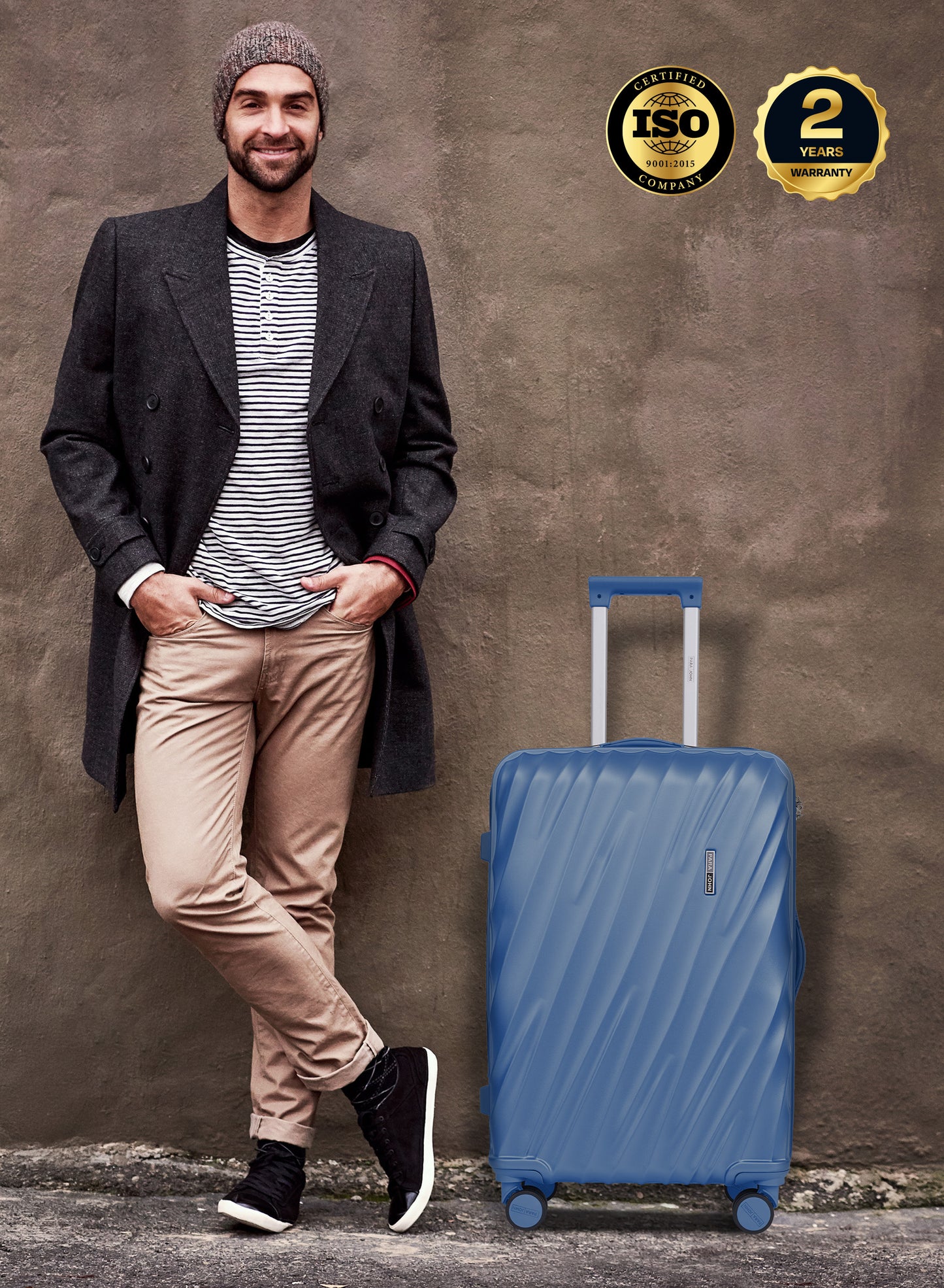 Carrock 3-Piece Fine ABS Hardside Spinner Luggage Trolley Set