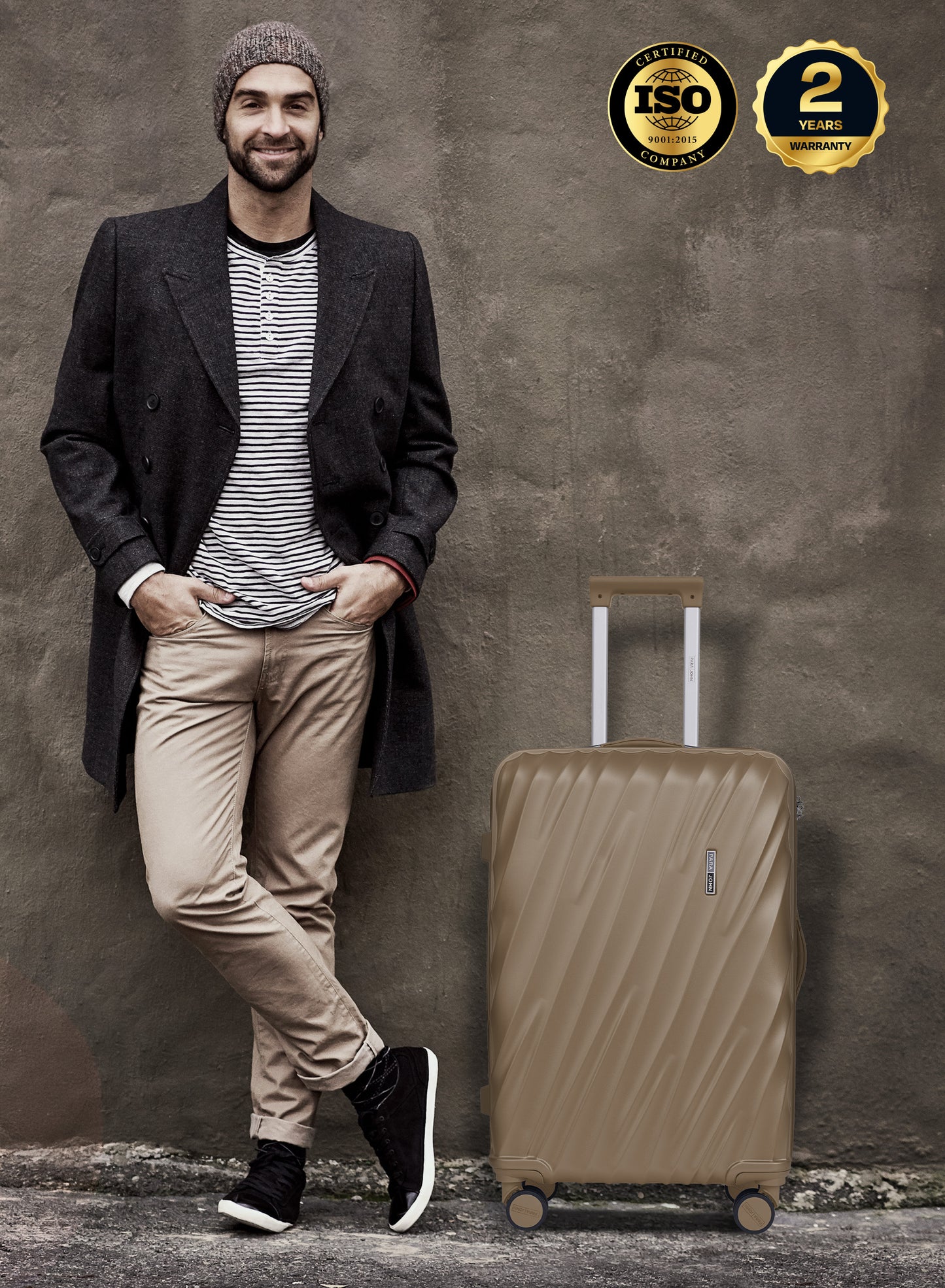 Carrock 3-Piece Fine ABS Hardside Spinner Luggage Trolley Set