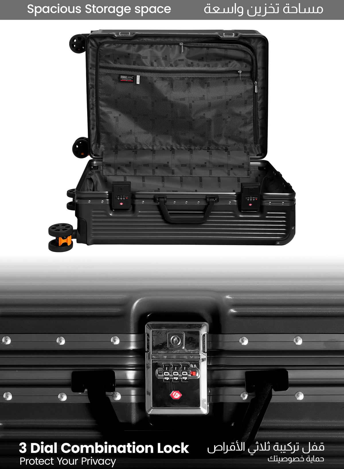 Parajohn BIFUSION - Zipperless Aluminium Frame Luggage Set of 3  PARAJOHN UAE