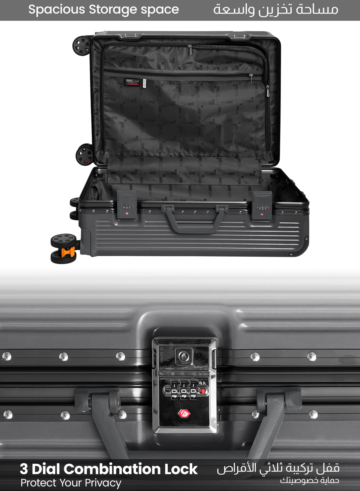 Parajohn BIFUSION - Zipperless Aluminium Frame Luggage Set of 3