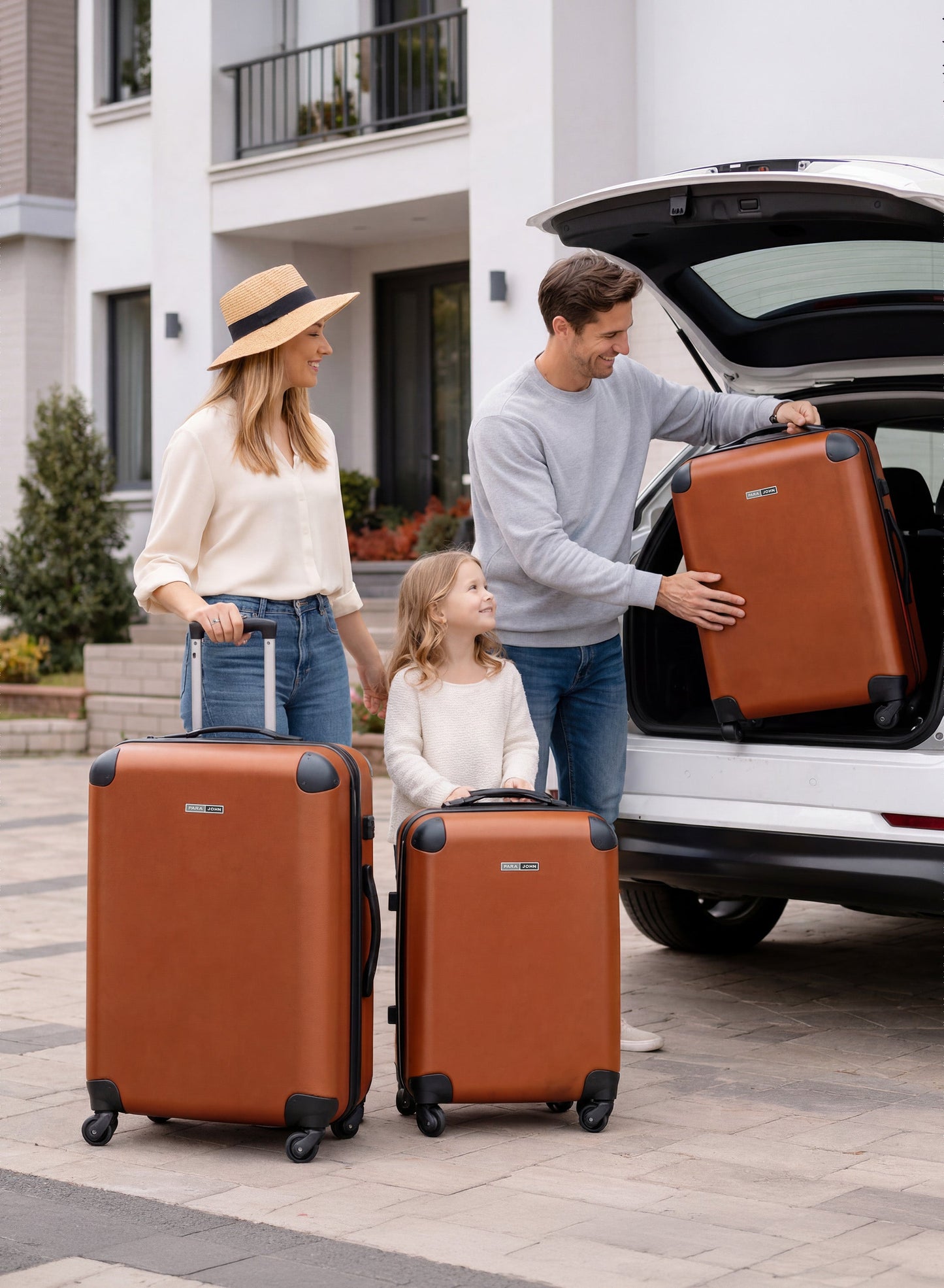 Parajohn 3-Piece Spinner Luggage Set — Durable PU Hard Shell | 20/24/28” Sizes  PARAJOHN UAE