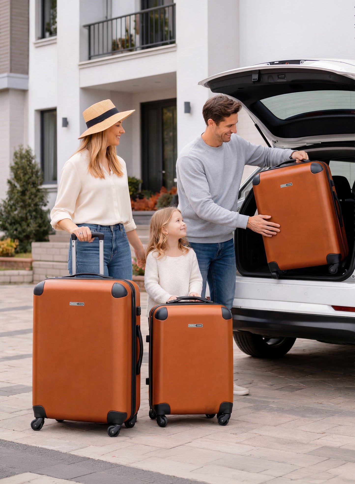 Parajohn 3-Piece Spinner Luggage Set — Durable PU Hard Shell | 20/24/28” Sizes  PARAJOHN UAE