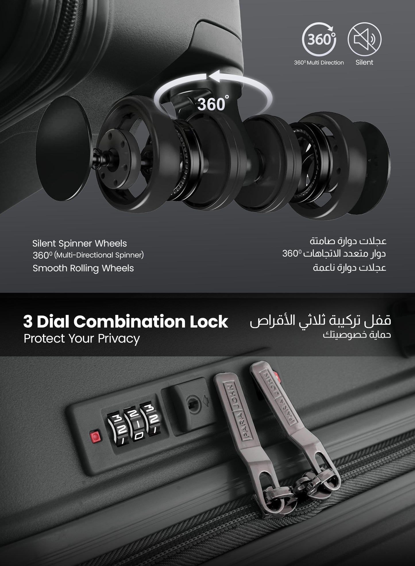 TRIACUT Series 3 Piece Premium Polypropylene Luggage Set