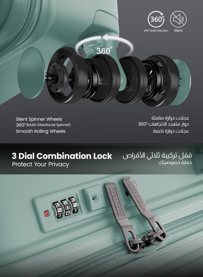 TRIACUT Series 3 Piece Premium Polypropylene Luggage Set