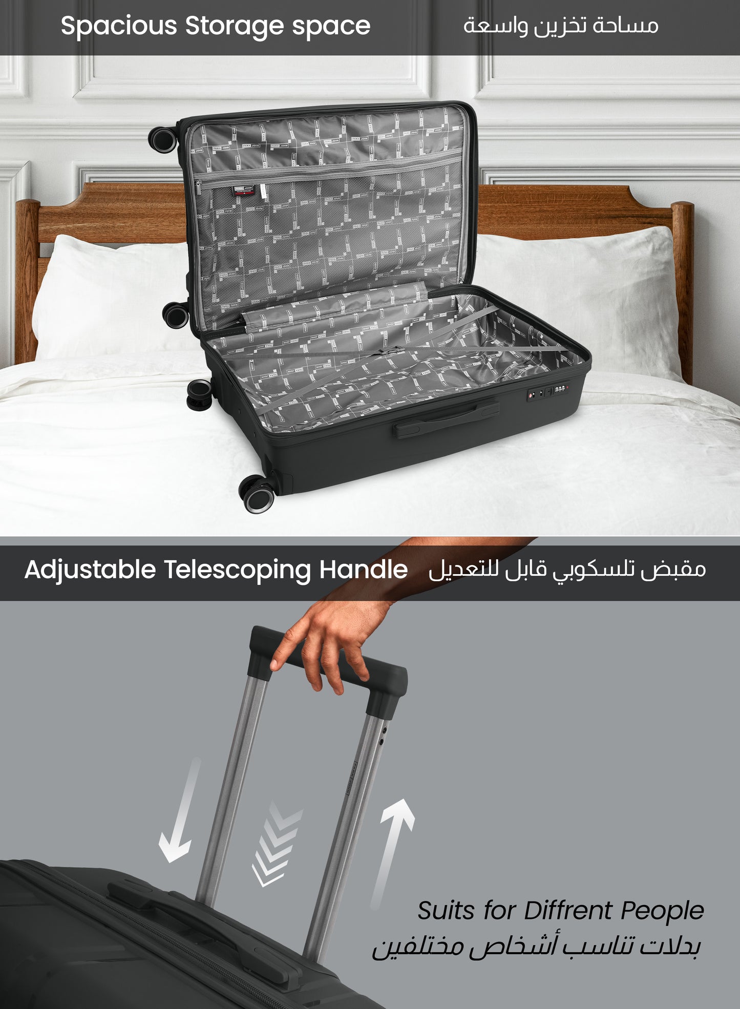 TRIACUT Series 3 Piece Premium Polypropylene Luggage Set