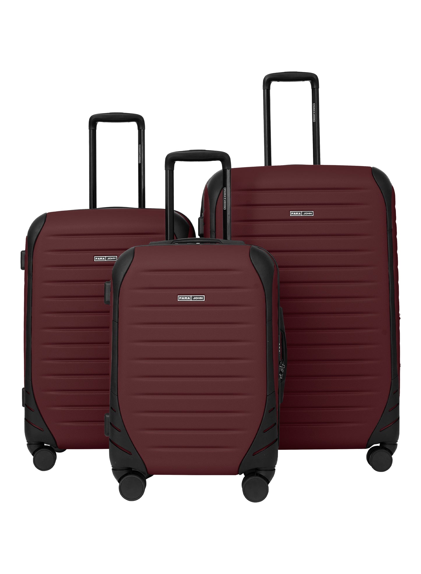 Para John Altiv 3-Piece Travel Set – Lightweight 100% PC Hard-Side Trolley Luggage with 360° Spinner Wheels, Durable & Stylish Suitcase Set  PARAJOHN UAE