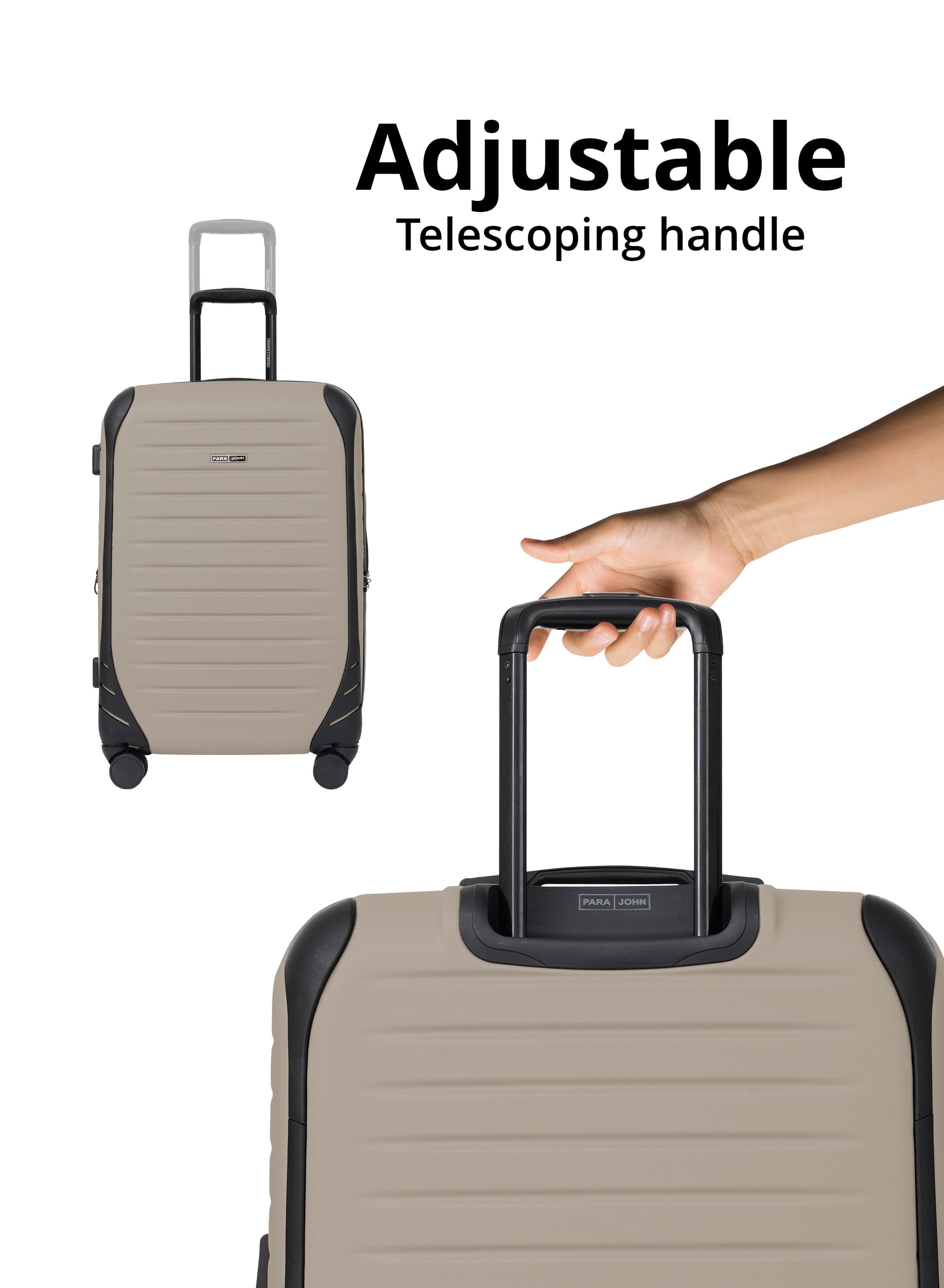 Para John Altiv 3-Piece Travel Set – Lightweight 100% PC Hard-Side Trolley Luggage with 360° Spinner Wheels, Durable & Stylish Suitcase Set  PARAJOHN UAE