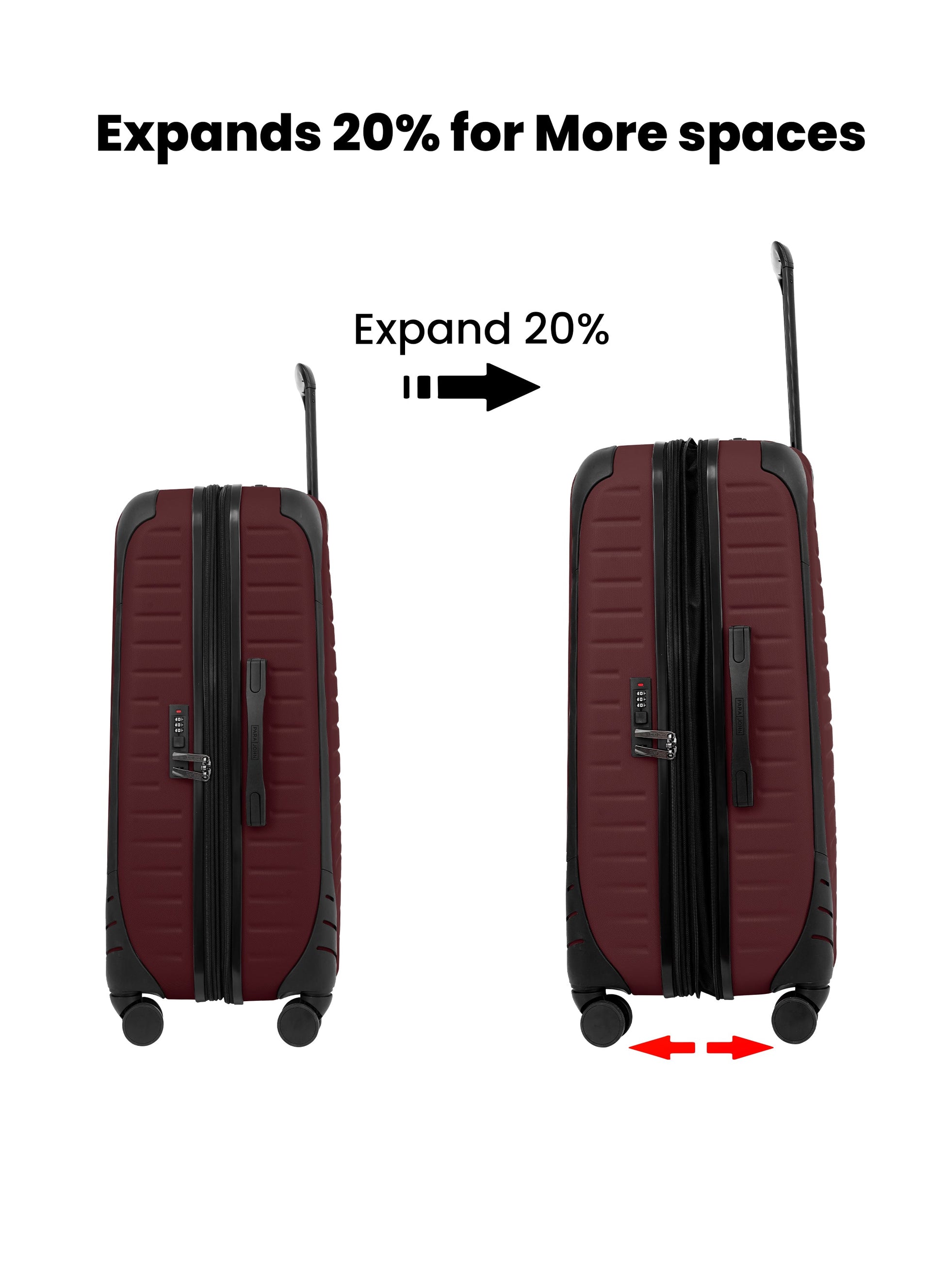 Para John Altiv 3-Piece Travel Set – Lightweight 100% PC Hard-Side Trolley Luggage with 360° Spinner Wheels, Durable & Stylish Suitcase Set  PARAJOHN UAE