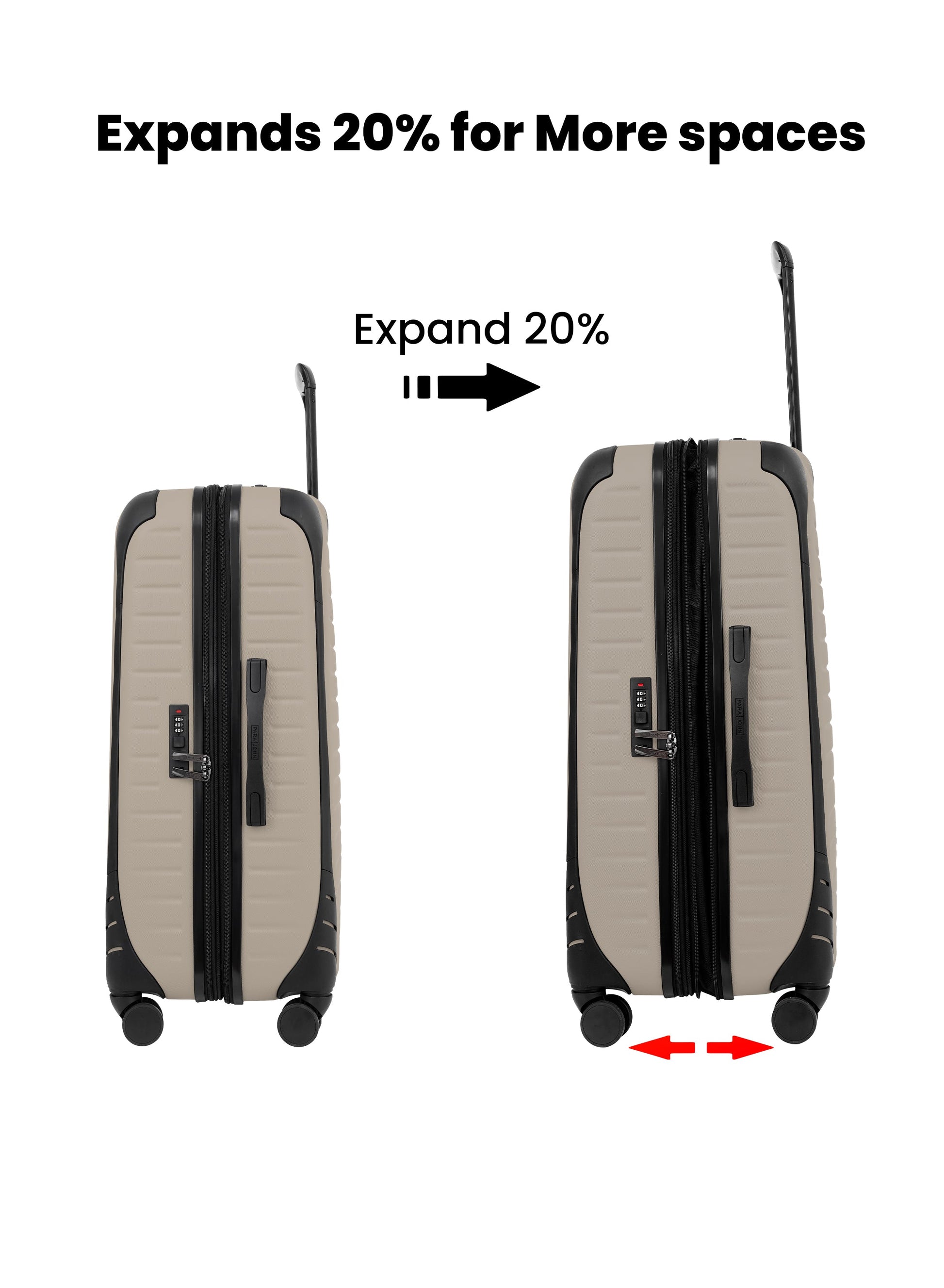 Para John Altiv 3-Piece Travel Set – Lightweight 100% PC Hard-Side Trolley Luggage with 360° Spinner Wheels, Durable & Stylish Suitcase Set  PARAJOHN UAE