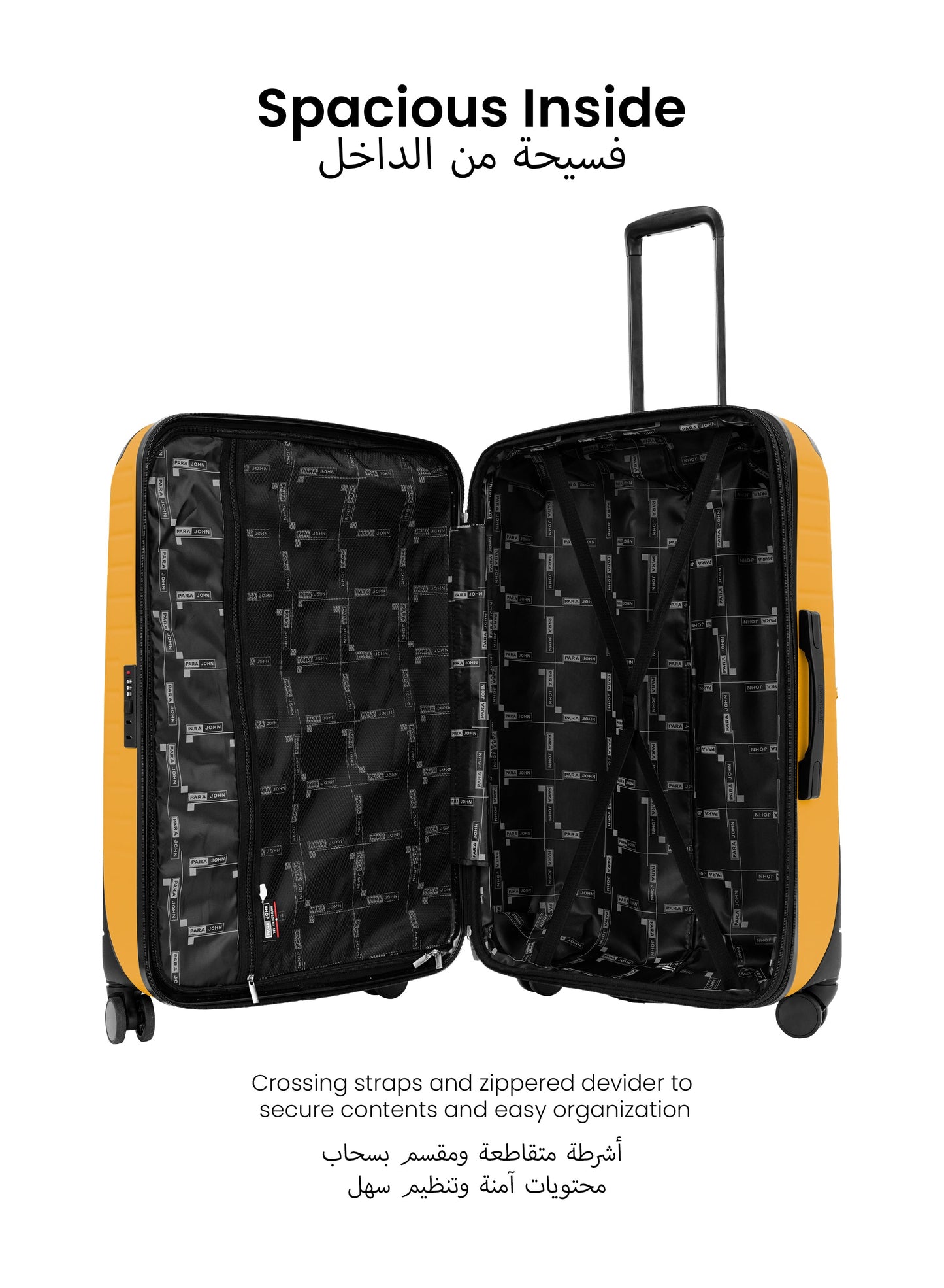 Para John Altiv 3-Piece Travel Set – Lightweight 100% PC Hard-Side Trolley Luggage with 360° Spinner Wheels, Durable & Stylish Suitcase Set  PARAJOHN UAE