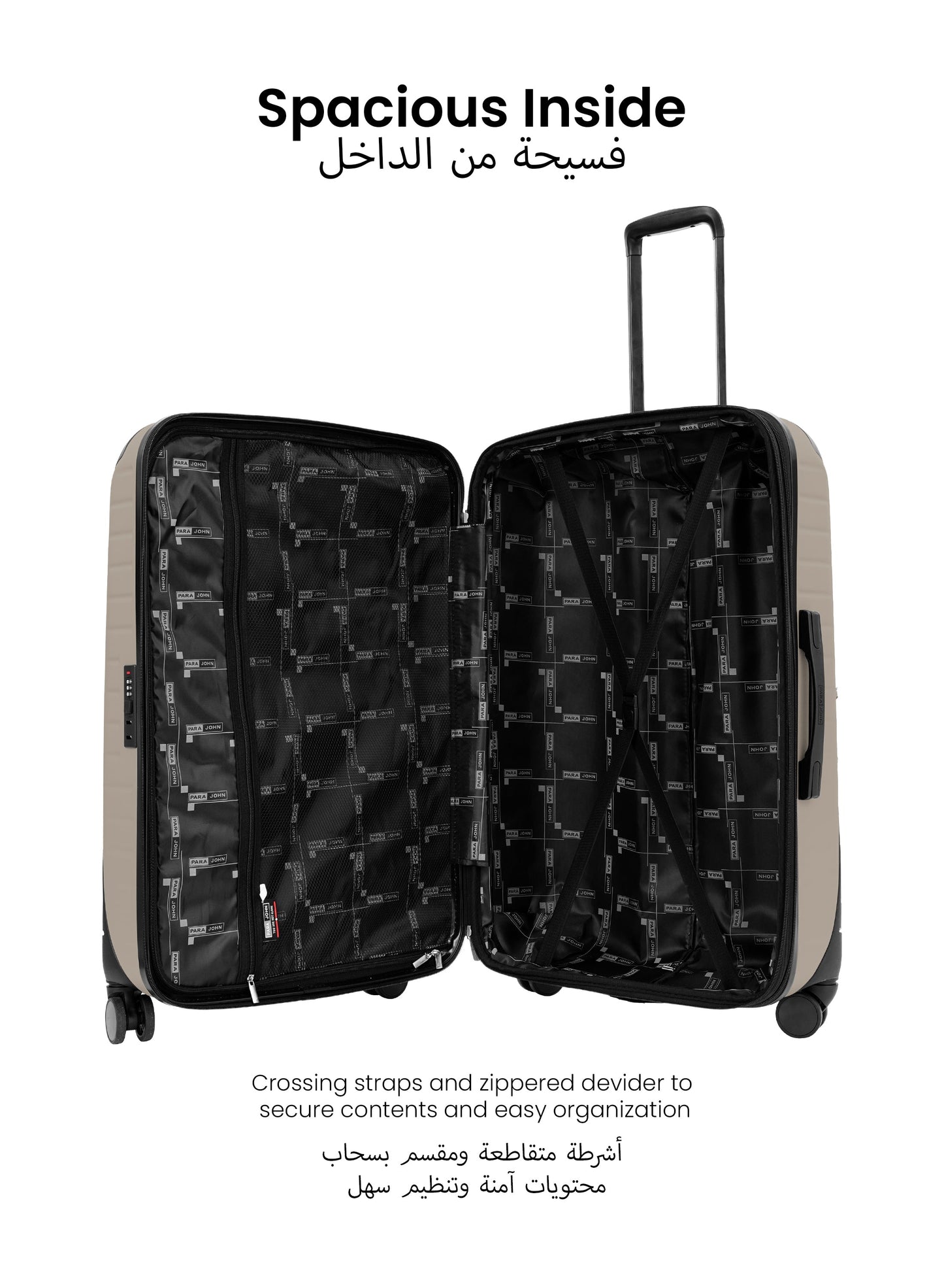 Para John Altiv 3-Piece Travel Set – Lightweight 100% PC Hard-Side Trolley Luggage with 360° Spinner Wheels, Durable & Stylish Suitcase Set  PARAJOHN UAE