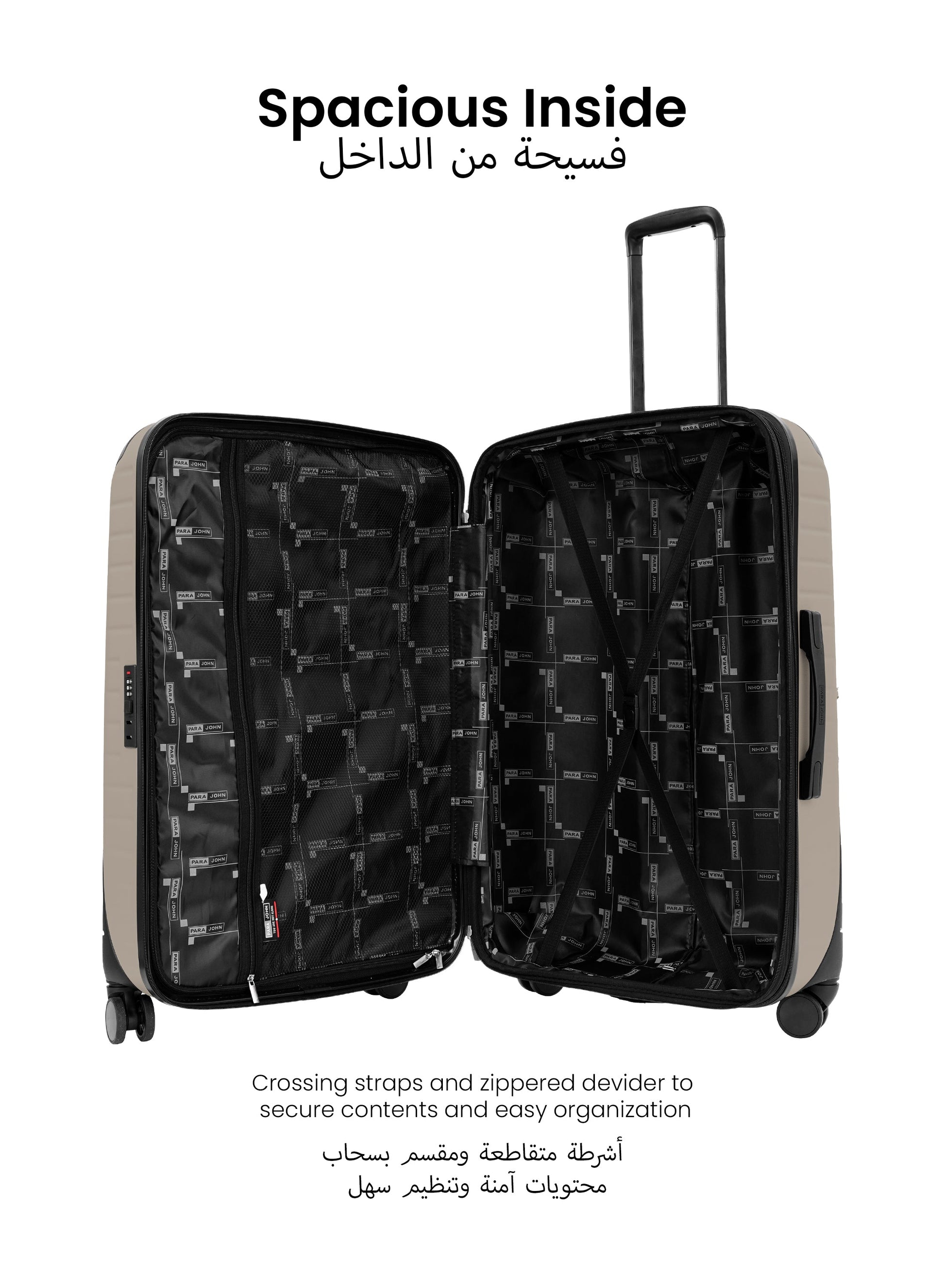Para John Altiv 3-Piece Travel Set – Lightweight 100% PC Hard-Side Trolley Luggage with 360° Spinner Wheels, Durable & Stylish Suitcase Set  PARAJOHN UAE