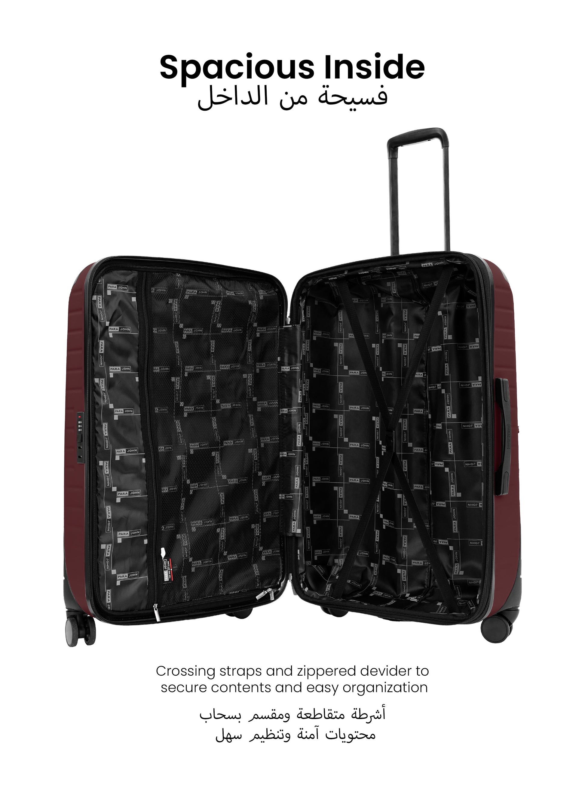 Para John Altiv 3-Piece Travel Set – Lightweight 100% PC Hard-Side Trolley Luggage with 360° Spinner Wheels, Durable & Stylish Suitcase Set  PARAJOHN UAE