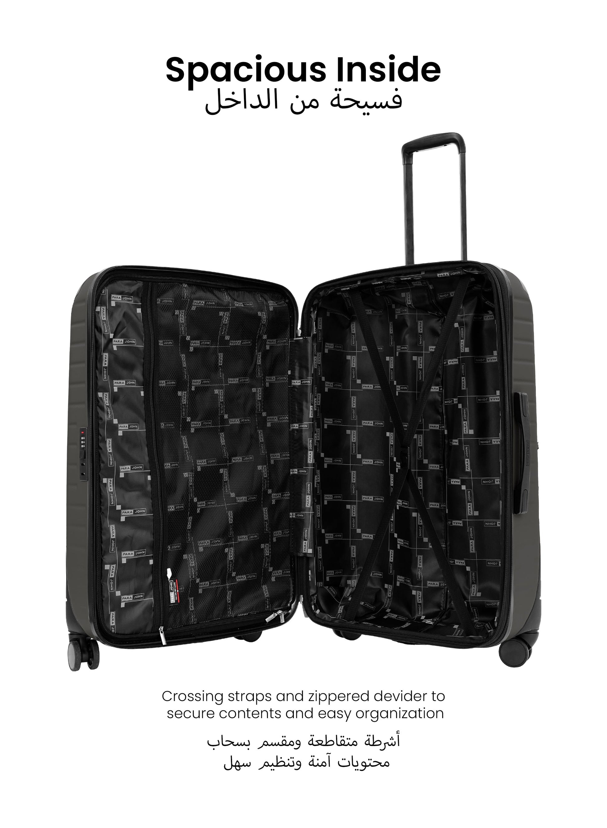 Para John Altiv 3-Piece Travel Set – Lightweight 100% PC Hard-Side Trolley Luggage with 360° Spinner Wheels, Durable & Stylish Suitcase Set  PARAJOHN UAE