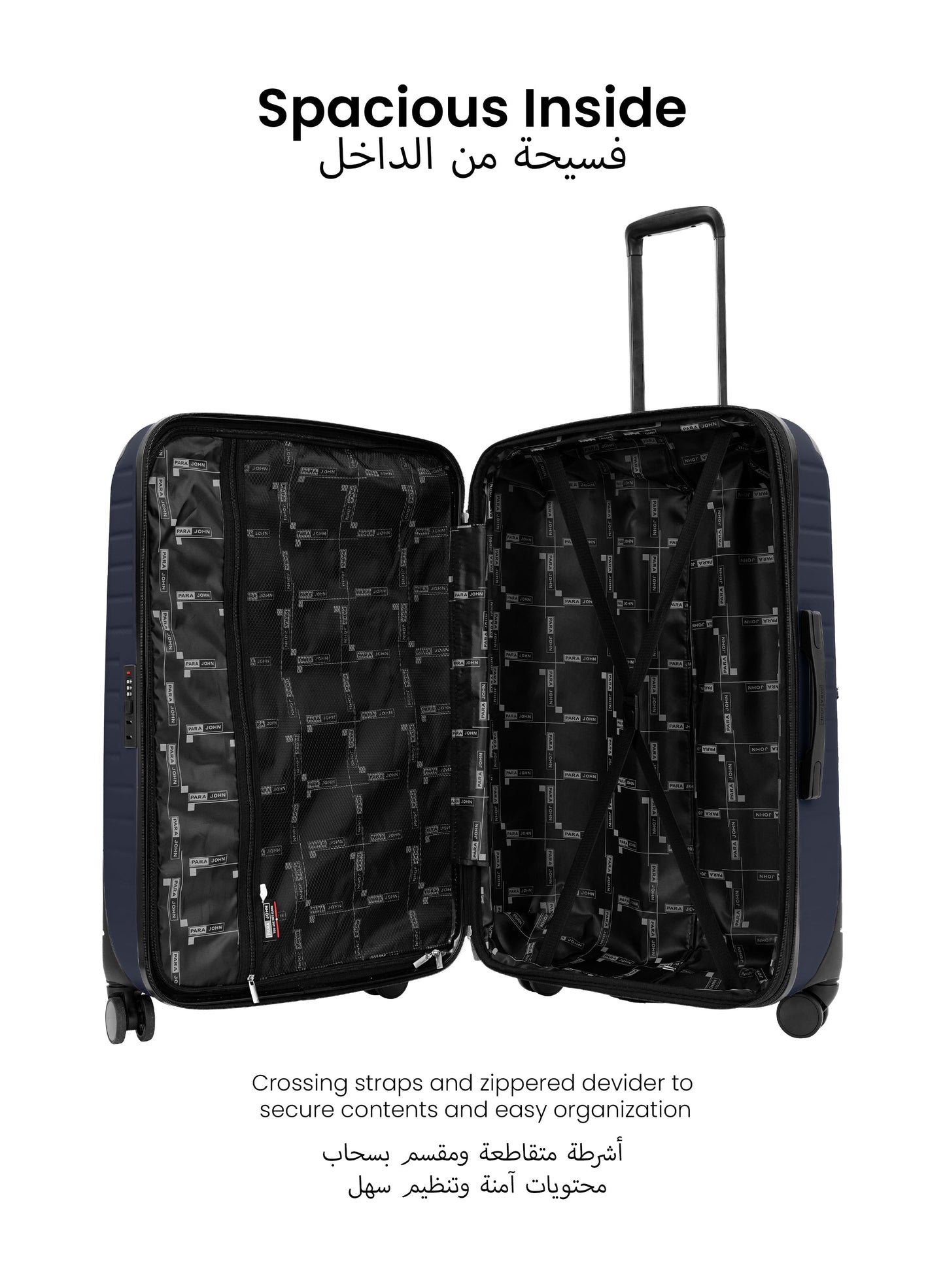 Para John Altiv 3-Piece Travel Set – Lightweight 100% PC Hard-Side Trolley Luggage with 360° Spinner Wheels, Durable & Stylish Suitcase Set  PARAJOHN UAE