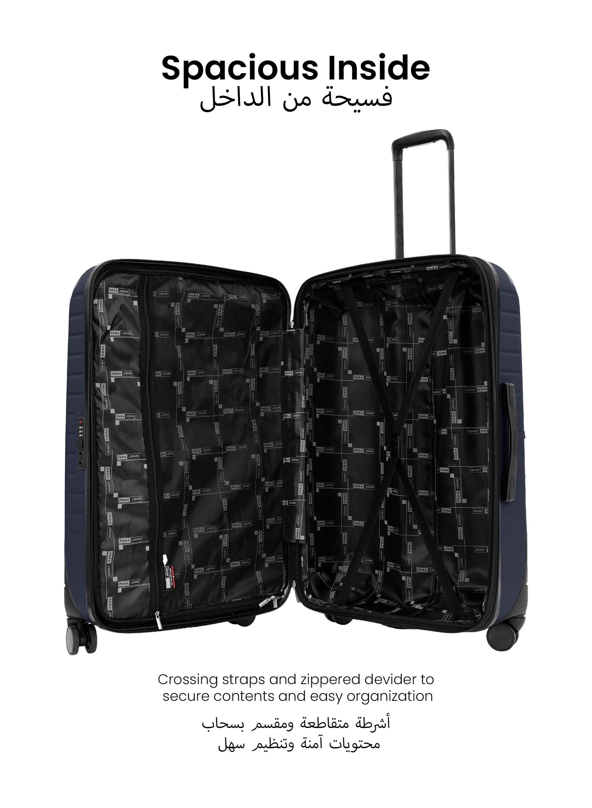 Para John Altiv 3-Piece Travel Set – Lightweight 100% PC Hard-Side Trolley Luggage with 360° Spinner Wheels, Durable & Stylish Suitcase Set  PARAJOHN UAE