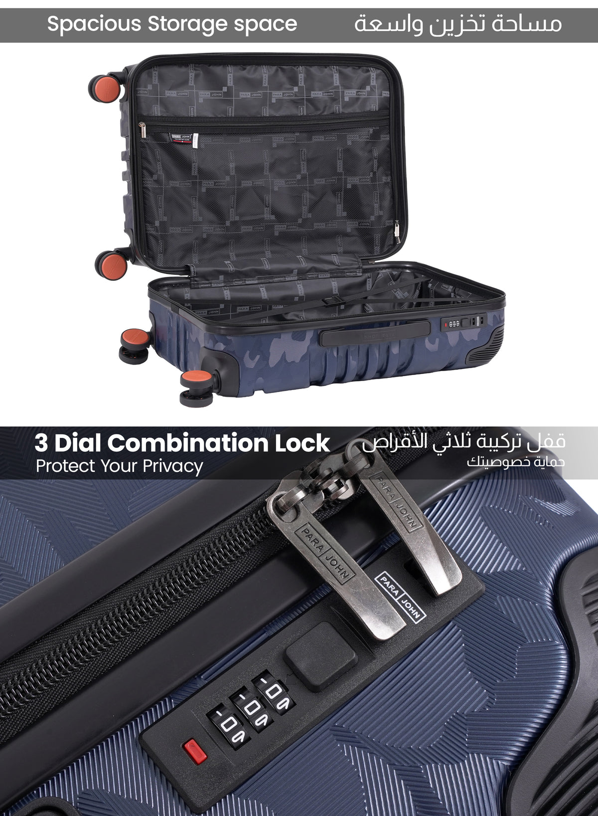 Parajohn EmberTrail Lightweight ABS Luggage Bag, Set of 3