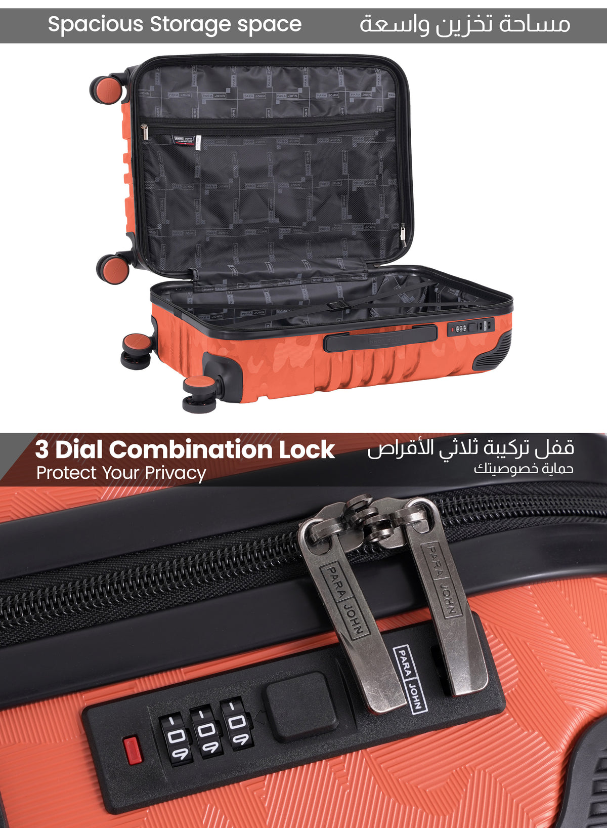 Parajohn EmberTrail Lightweight ABS Luggage Bag, Set of 3