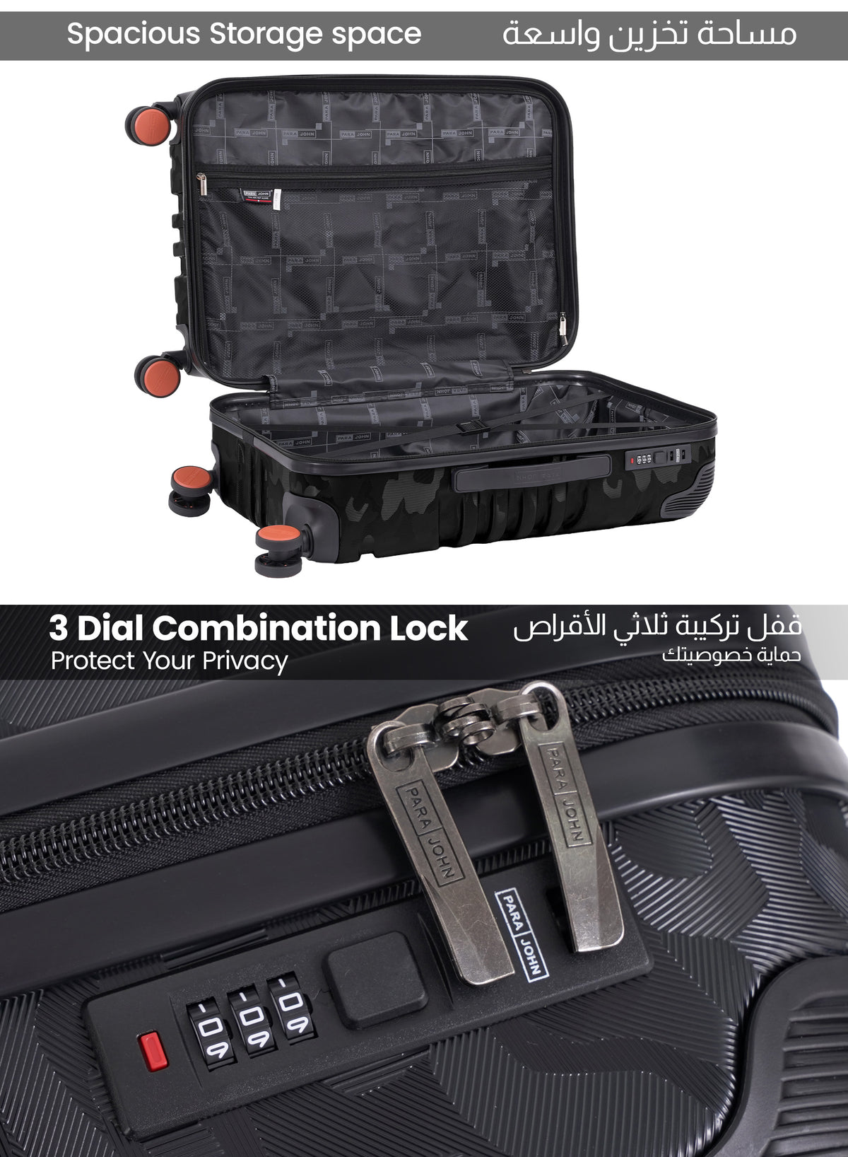 Parajohn EmberTrail Lightweight ABS Luggage Bag, Set of 3