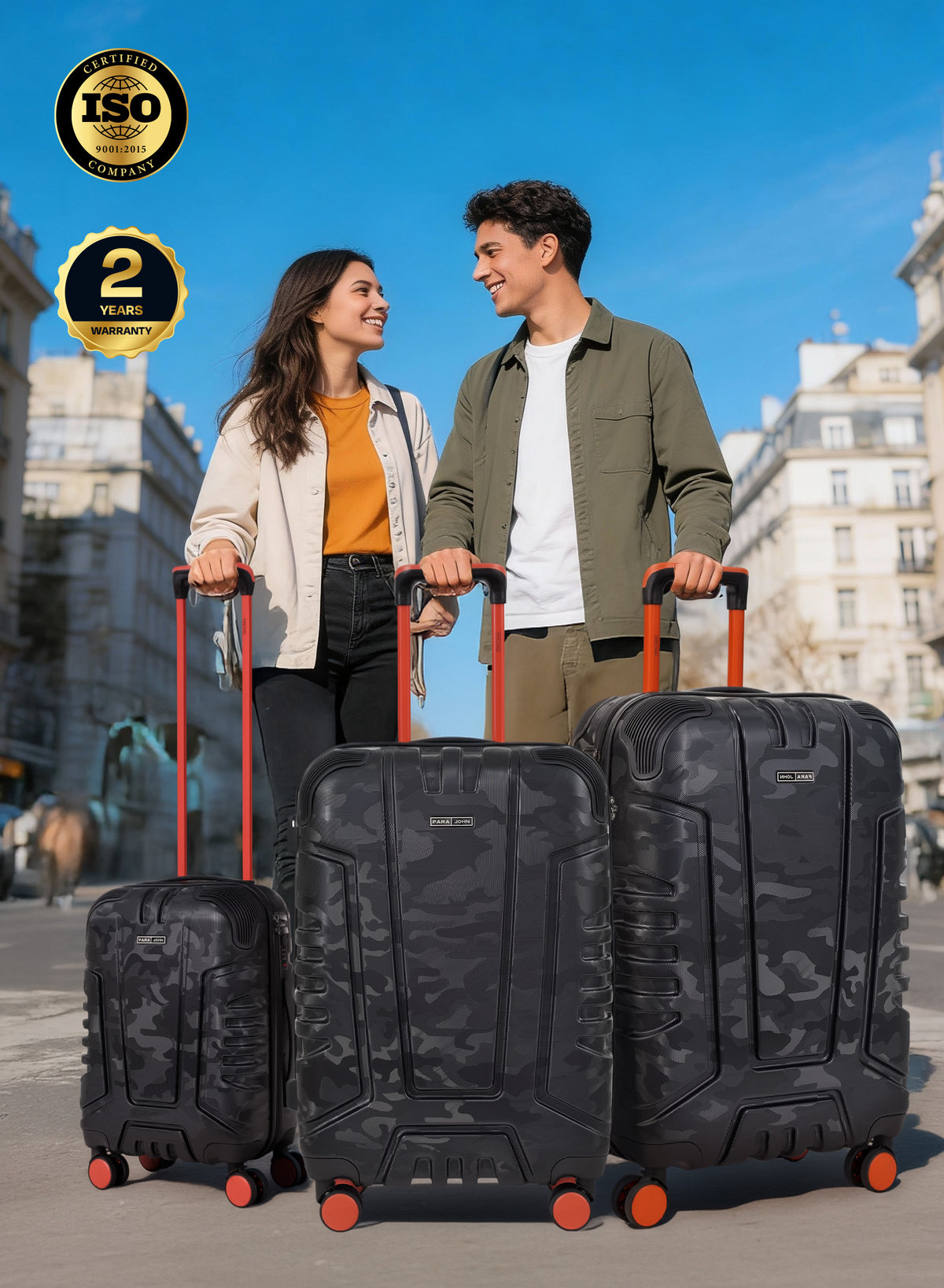 Parajohn EmberTrail Lightweight ABS Luggage Bag, Set of 3