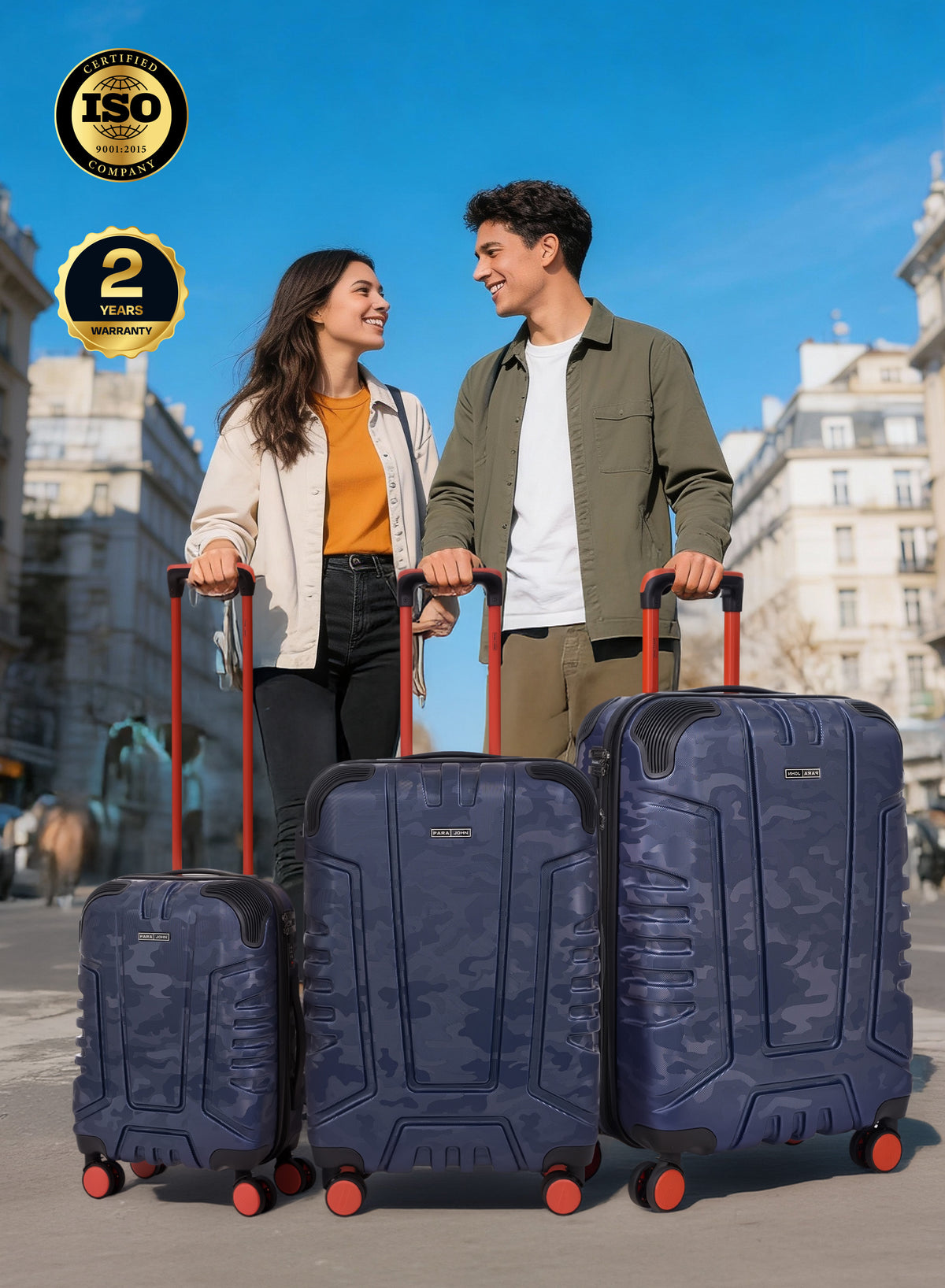 Parajohn EmberTrail Lightweight ABS Luggage Bag, Set of 3