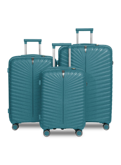 Parajohn Skyridge 3-Piece Anti Theft PP Luggage Set Lightweight Small 10KG, Medium 20KG & Large 30KG ABS 8 Wheels Trolley Hardsided Travel Suitcase  PARAJOHN UAE